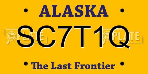 SC7T1Q Alaska License Plate