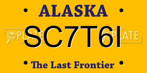 SC7T6I Alaska License Plate