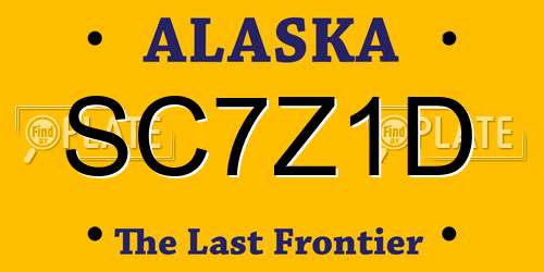 SC7Z1D Alaska License Plate
