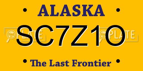 SC7Z1O Alaska License Plate