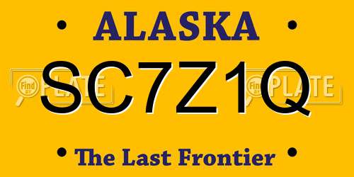 SC7Z1Q Alaska License Plate