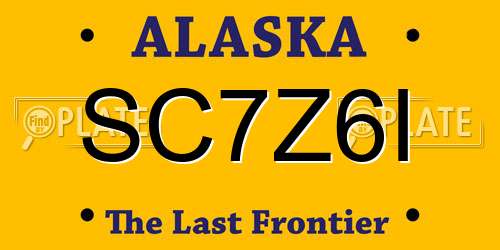 SC7Z6I Alaska License Plate