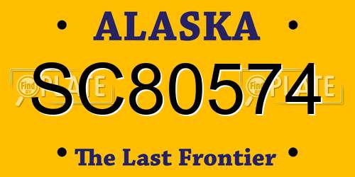 SC80574 Alaska License Plate