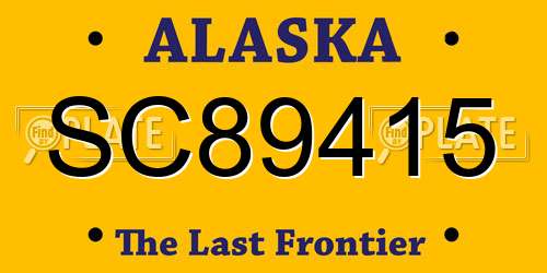 SC89415 Alaska License Plate