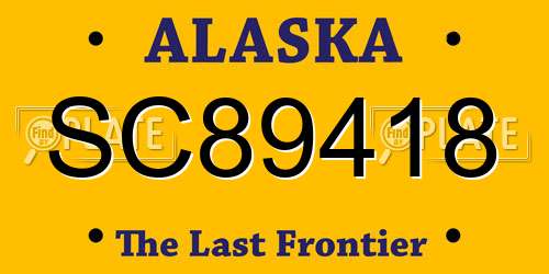 SC89418 Alaska License Plate