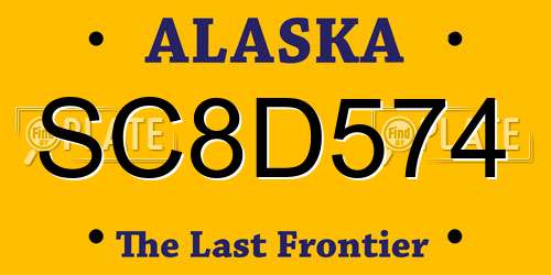 SC8D574 Alaska License Plate