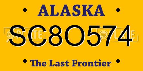 SC8O574 Alaska License Plate