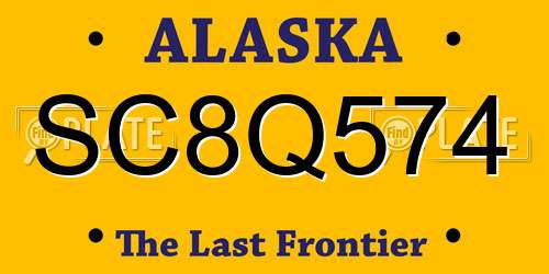 SC8Q574 Alaska License Plate