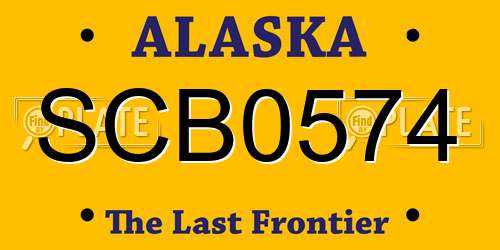 SCB0574 Alaska License Plate