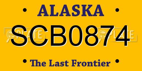 SCB0874 Alaska License Plate