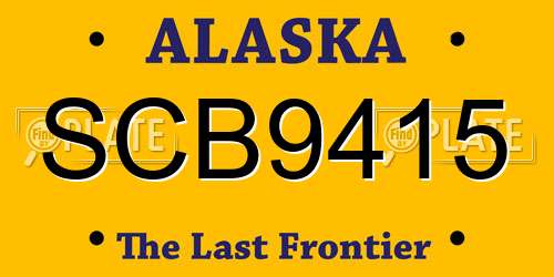 SCB9415 Alaska License Plate