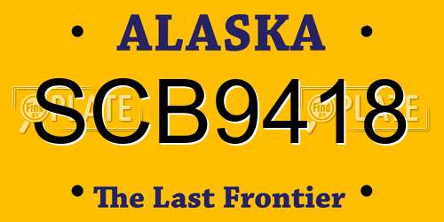 SCB9418 Alaska License Plate
