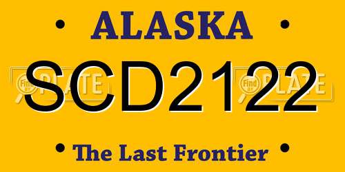 SCD2122 Alaska License Plate