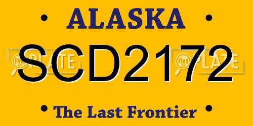 SCD2172 Alaska License Plate