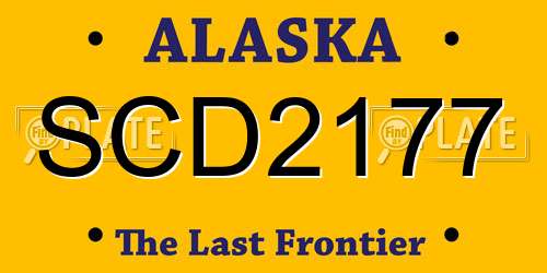 SCD2177 Alaska License Plate