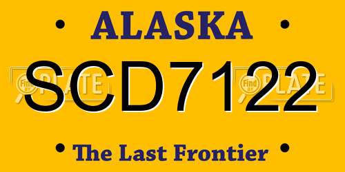 SCD7122 Alaska License Plate