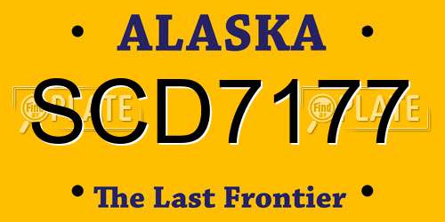 SCD7177 Alaska License Plate
