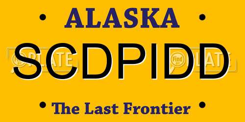 SCDPIDD Alaska License Plate