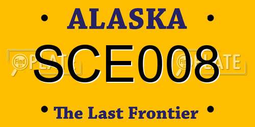 SCE008 Alaska License Plate