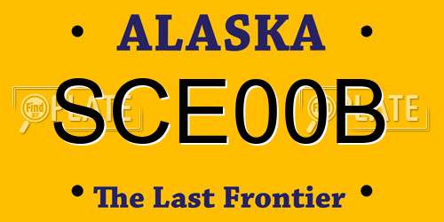 SCE00B Alaska License Plate