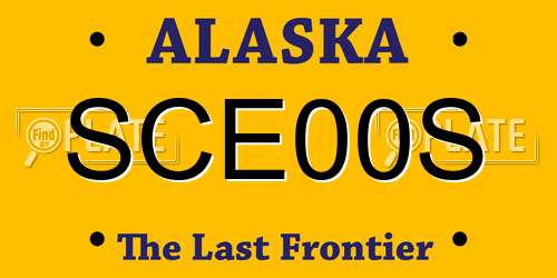 SCE00S Alaska License Plate