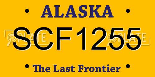 SCF1255 Alaska License Plate