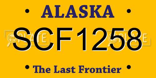 SCF1258 Alaska License Plate