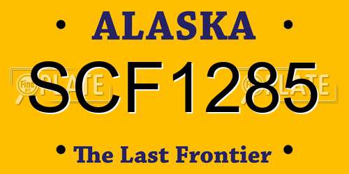 SCF1285 Alaska License Plate