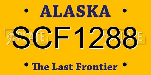 SCF1288 Alaska License Plate