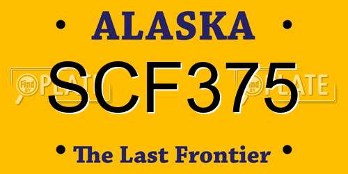 SCF375 Alaska License Plate