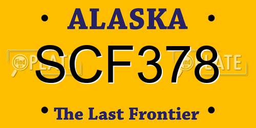 SCF378 Alaska License Plate