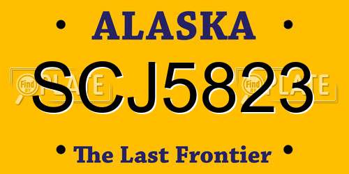 SCJ5823 Alaska License Plate