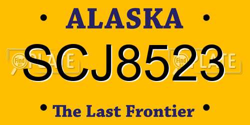 SCJ8523 Alaska License Plate