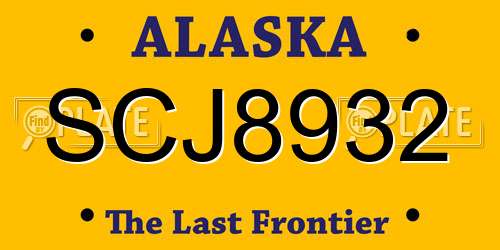 SCJ8932 Alaska License Plate
