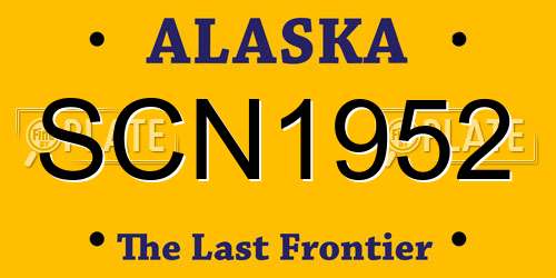 SCN1952 Alaska License Plate