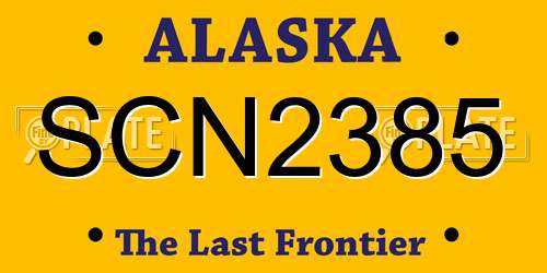 SCN2385 Alaska License Plate
