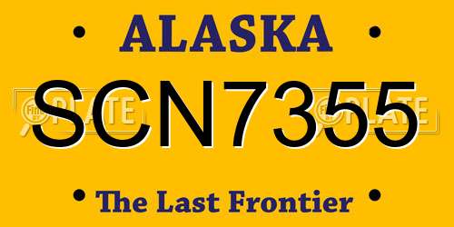 SCN7355 Alaska License Plate