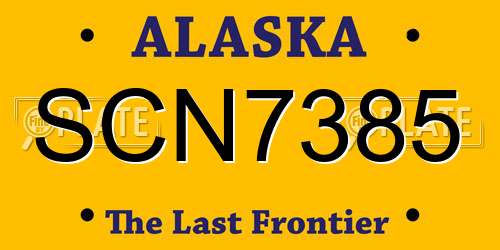 SCN7385 Alaska License Plate