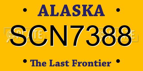 SCN7388 Alaska License Plate