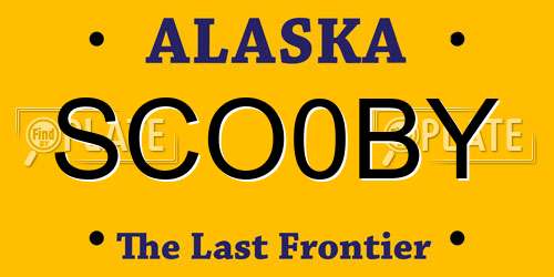 SCO0BY Alaska License Plate