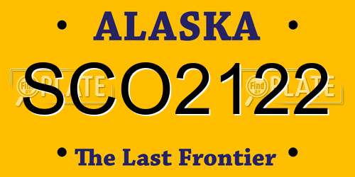 SCO2122 Alaska License Plate