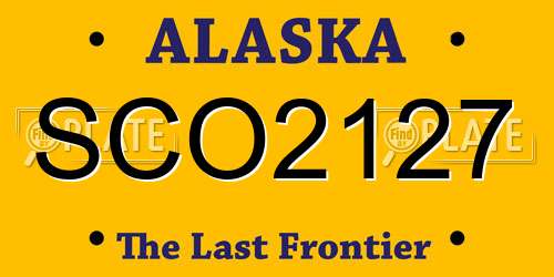 SCO2127 Alaska License Plate