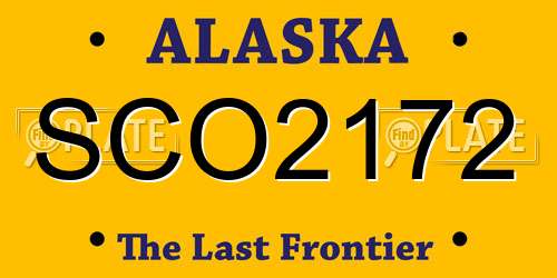 SCO2172 Alaska License Plate