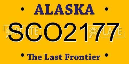 SCO2177 Alaska License Plate