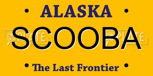 SCOOBA Alaska License Plate