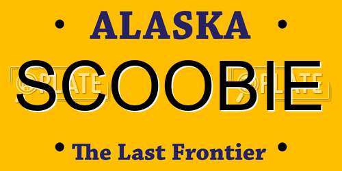 SCOOBIE Alaska License Plate