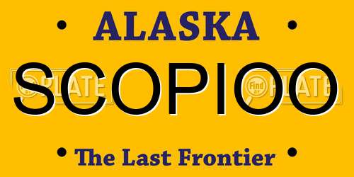 SCOPIOO Alaska License Plate