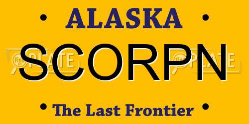 SCORPN Alaska License Plate