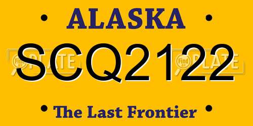 SCQ2122 Alaska License Plate