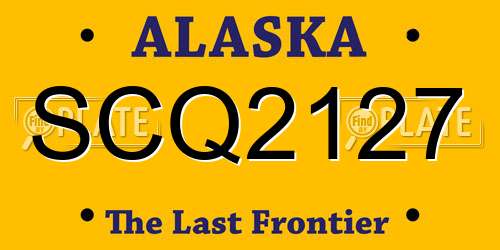 SCQ2127 Alaska License Plate